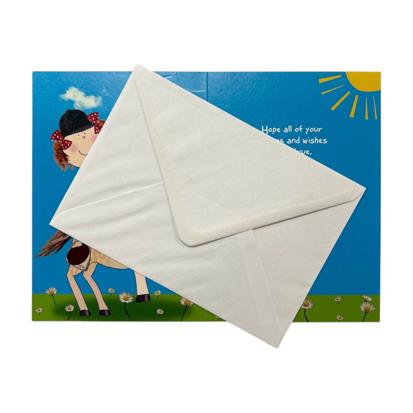 Age 8 Juvenile Girl Riding a Horse Birthday Card