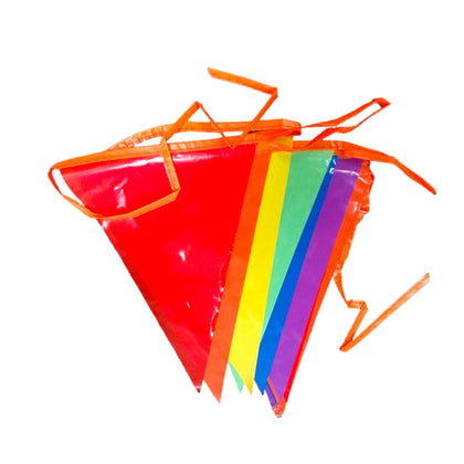 Multicolour Bunting with Orange String 10m with 20 Pennants