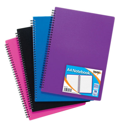 A4 70 Sheet Twinwire Polypropylene Cover Notebook