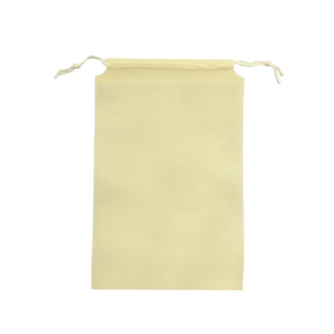 Pack of 100 Ivory Coloured 39x30cm Non-Woven Drawstring Bags