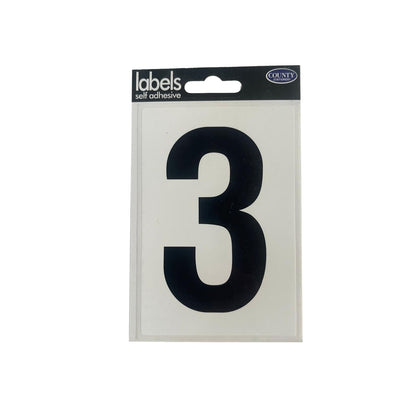 Number 3 Self Adhesive Wheelie Bin Label