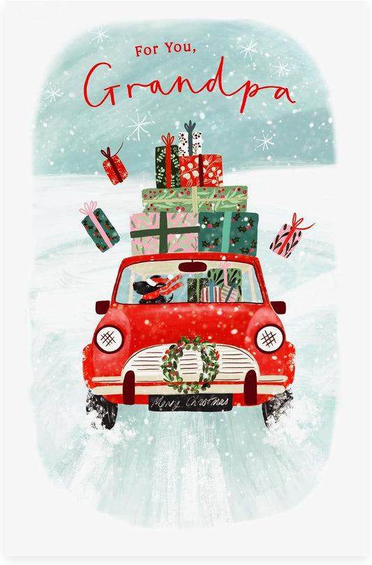 Dog Design Grandpa Christmas Card