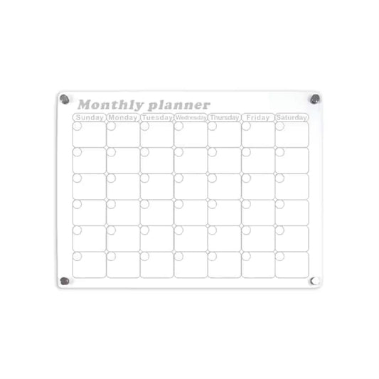 Glass Dry Erase Magnet Whiteboard Monthly Calendar Planner for Refrigerator 40x30cm