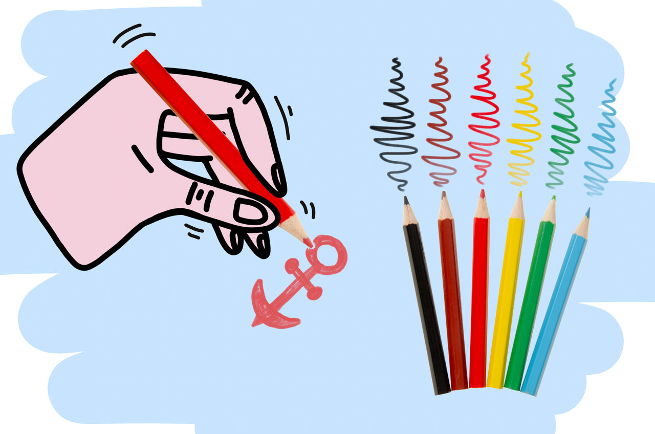 12 Pack of 6 Pieces Pirate Design Colored Pencils 9cm