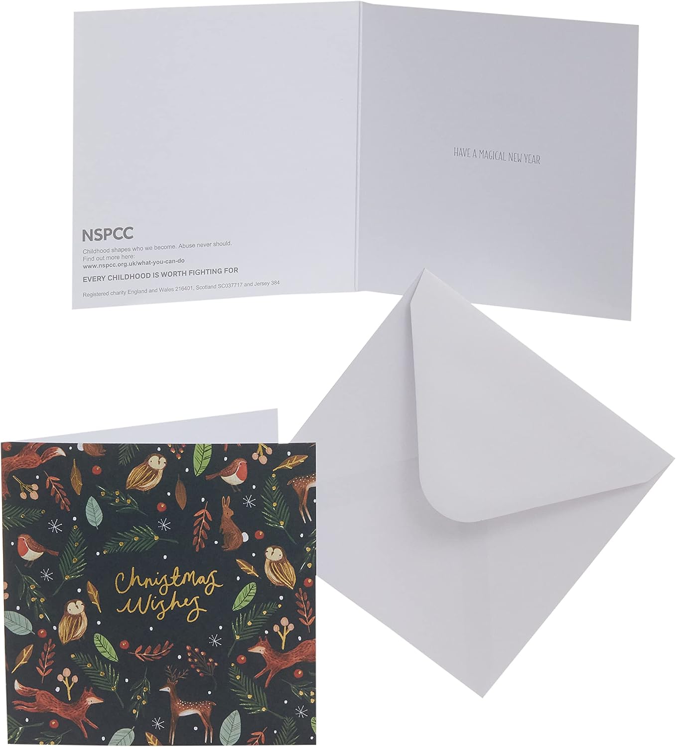 Box of 10 Winter Woodland Animals NSPCC Charity Christmas Cards with Envelopes