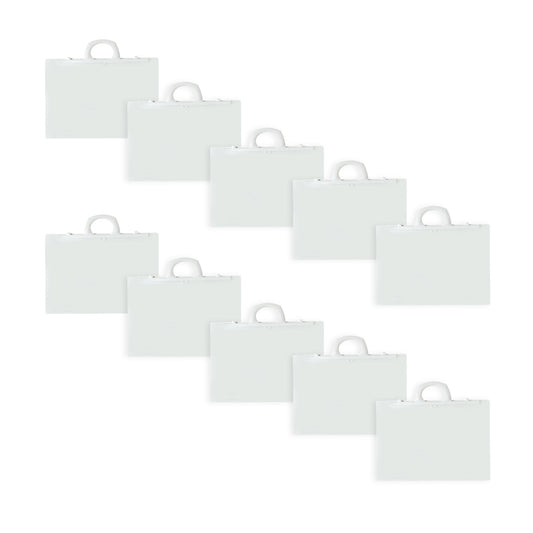 Pack of 12 A4+ Clear Carry Folders– 180 Micron Poly Wallet with Handle & Clip Lock for Documents and Artwork