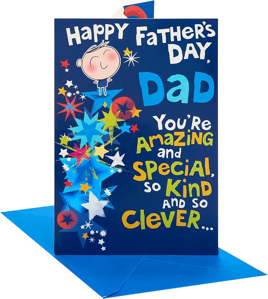 Wigwam Character Stood on Cluster of Stars Design For Dad Father's Day Card