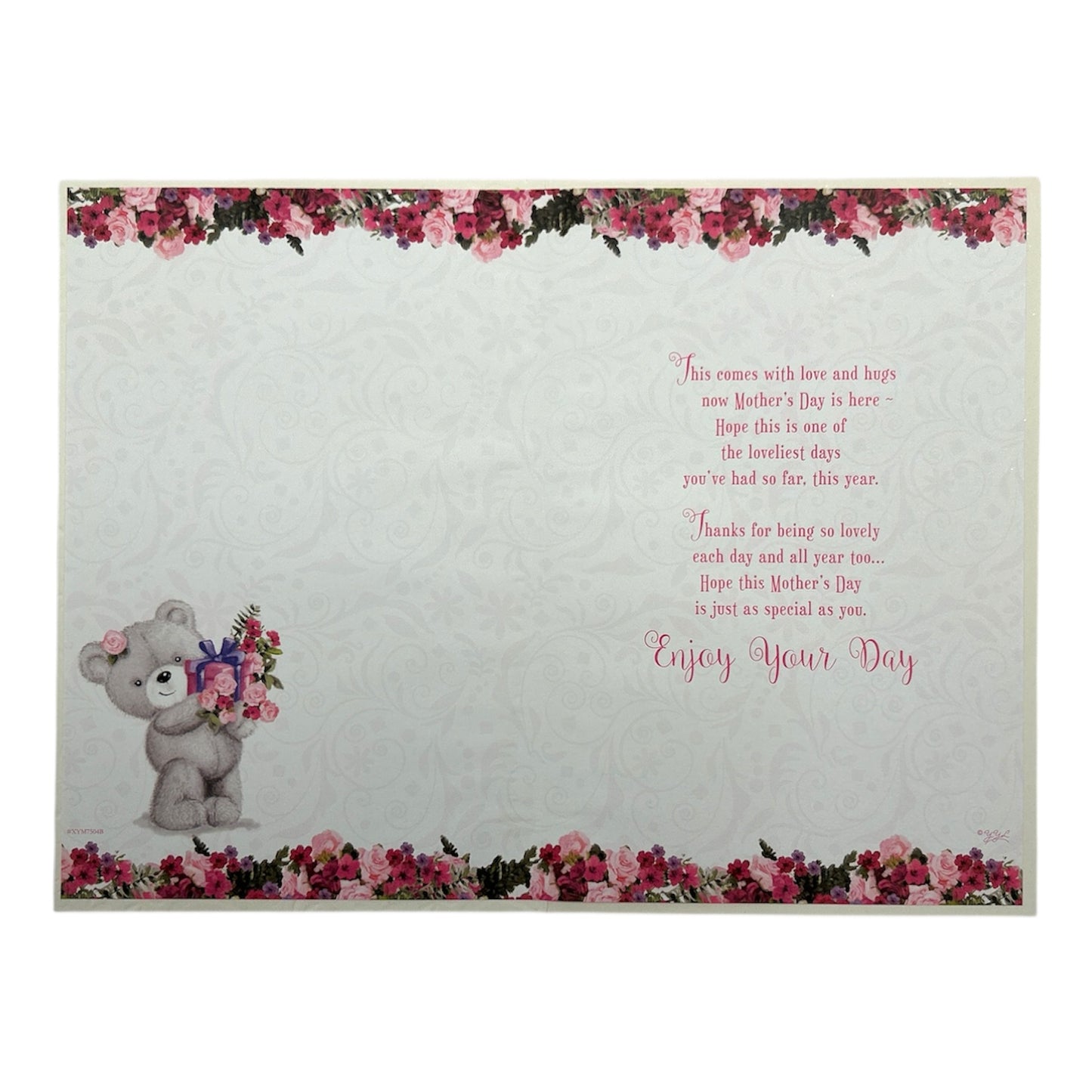 From The Bump Teddy Holding Flowers Design Mother's Day Card
