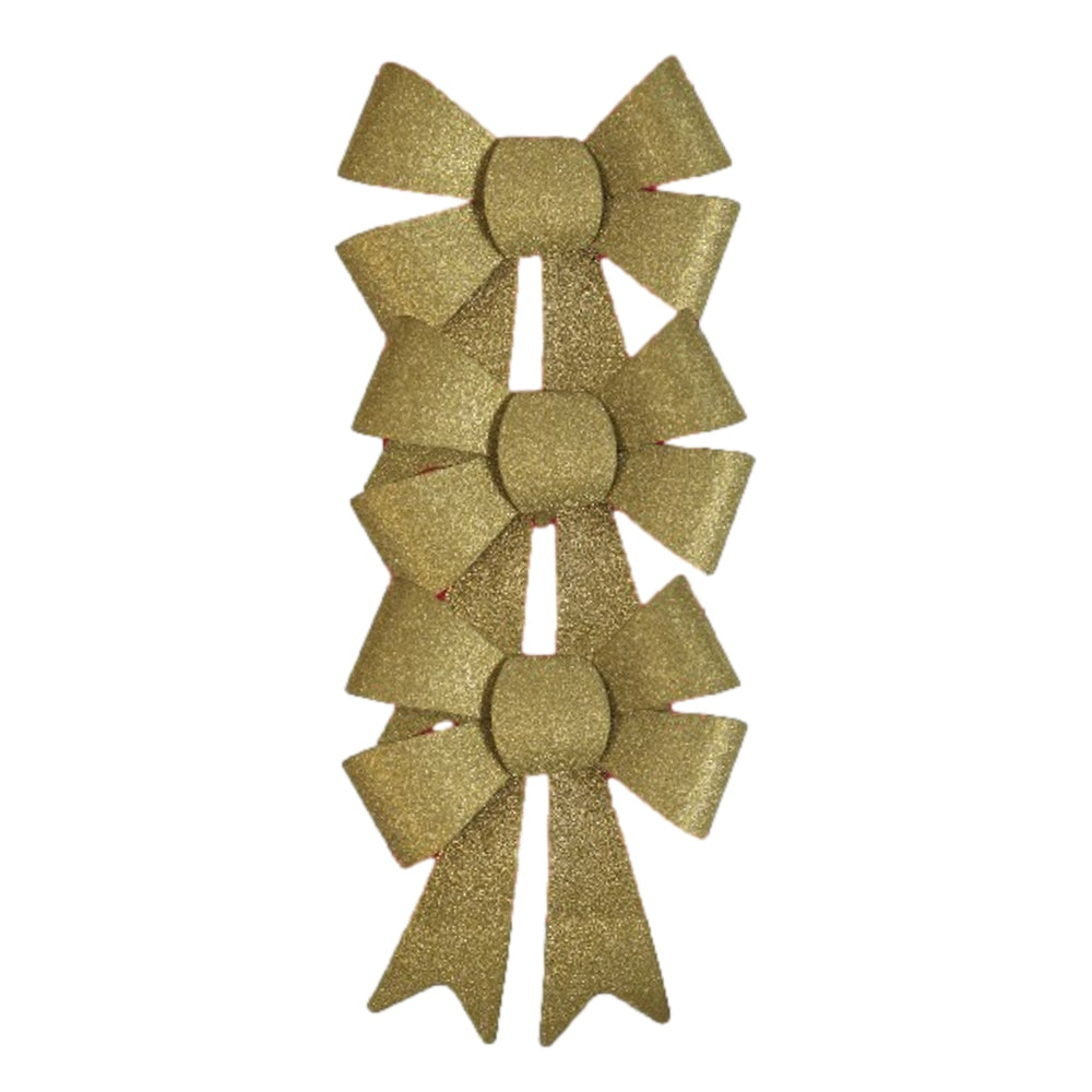 Pack of 9 Christmas Red, Gold, Silver Present Gift Bows