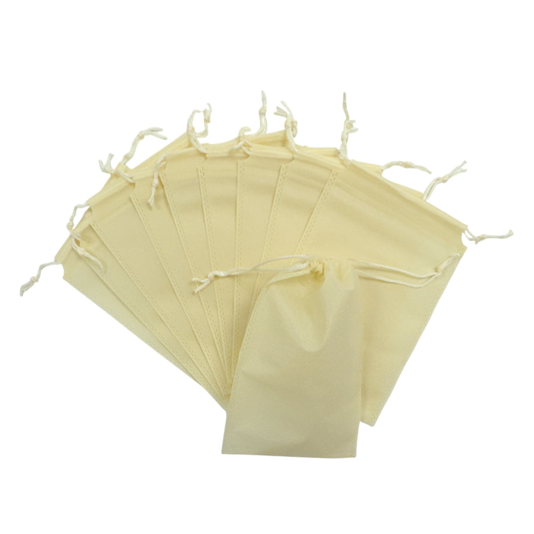 Pack of 100 Ivory Coloured 27x20cm Non-Woven Drawstring Bags