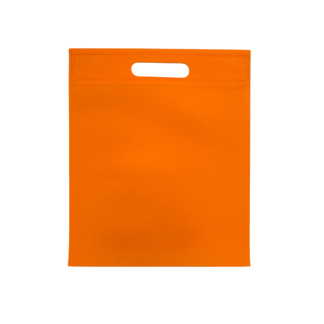 Pack of 25 Orange Coloured 30x25cm Non-Woven Patch Handle Bags