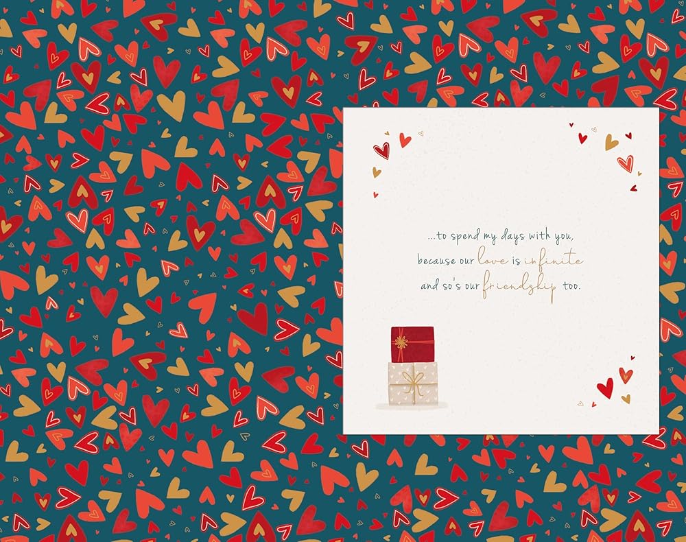 Bicycle And Hearts Gorgeous Fiancé Luxury Handfinished Valentine's Day Card
