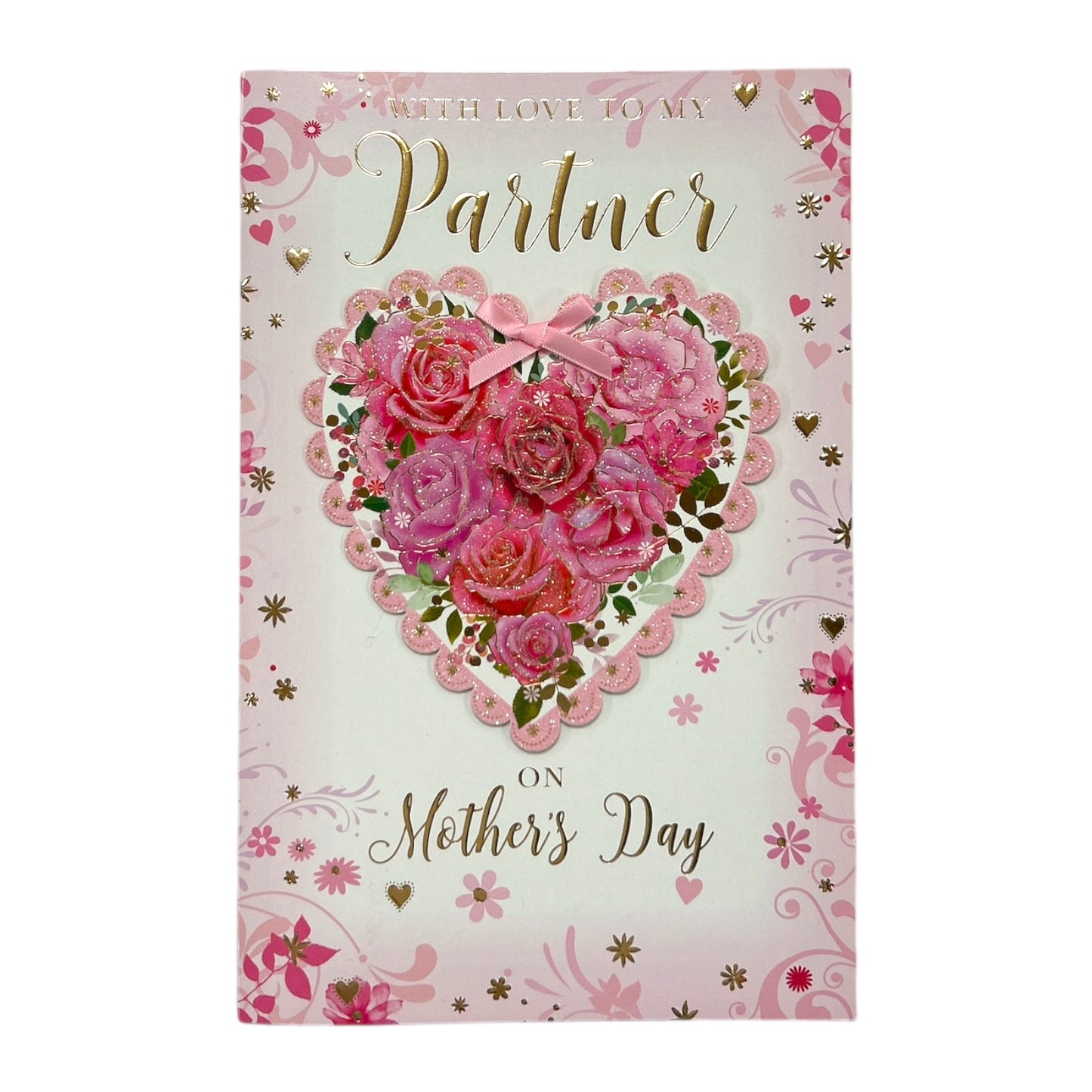 With Love to My Partner Floral Heart Design Keepsake Mother's Day Boxed Card