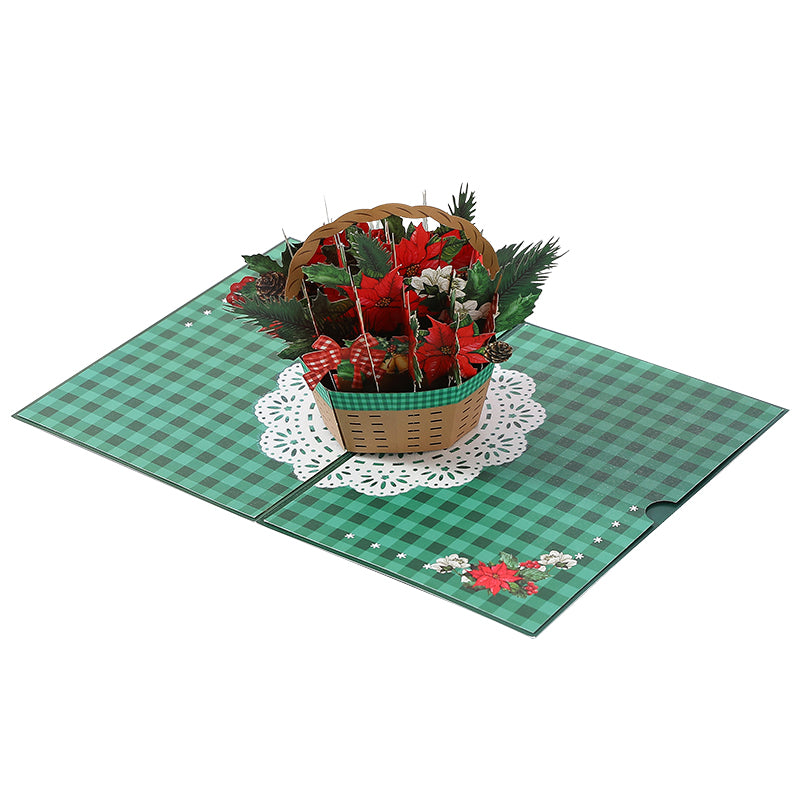Poinsettia Wishes 3D Pop Up Delight Christmas Card
