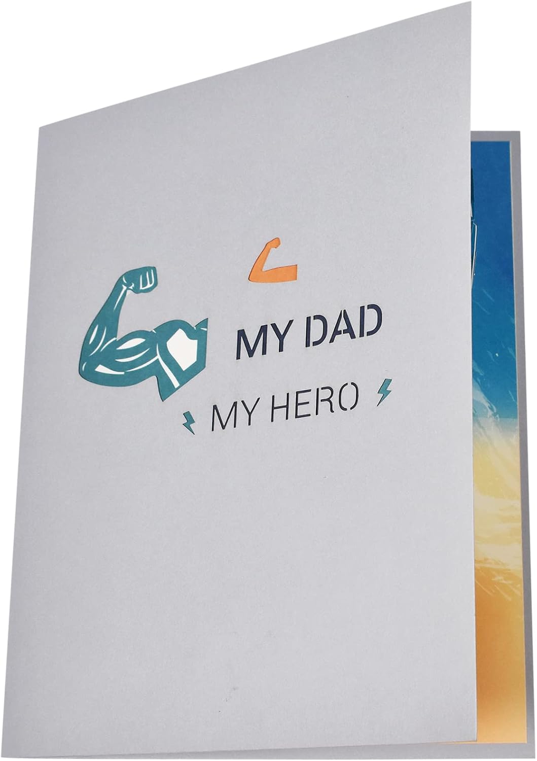 My Dad My Hero Beach Scene 3D Pop Up Greeting Card - Father's Day Birthday Thank You