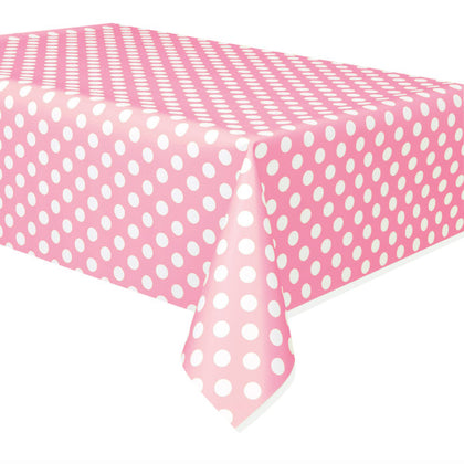 Lovely Pink Dots Rectangular Plastic Table Cover, 54