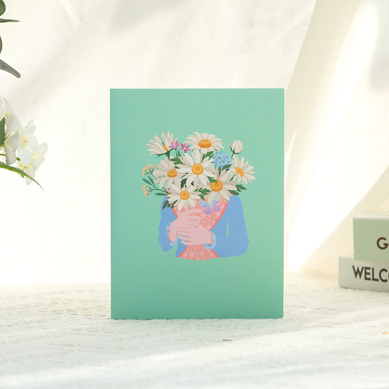 Daisy Bouquet 3D Pop Up Greeting Card - Mother's Day Birthday Anniversary
