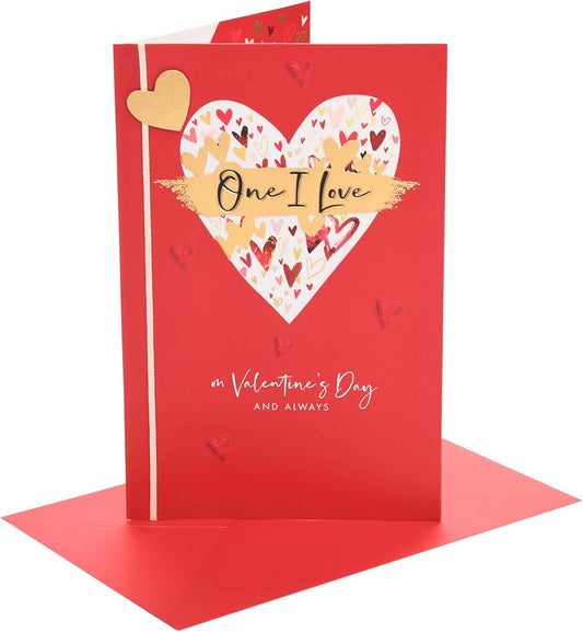 Heart Design One I Love Valentine's Day Card