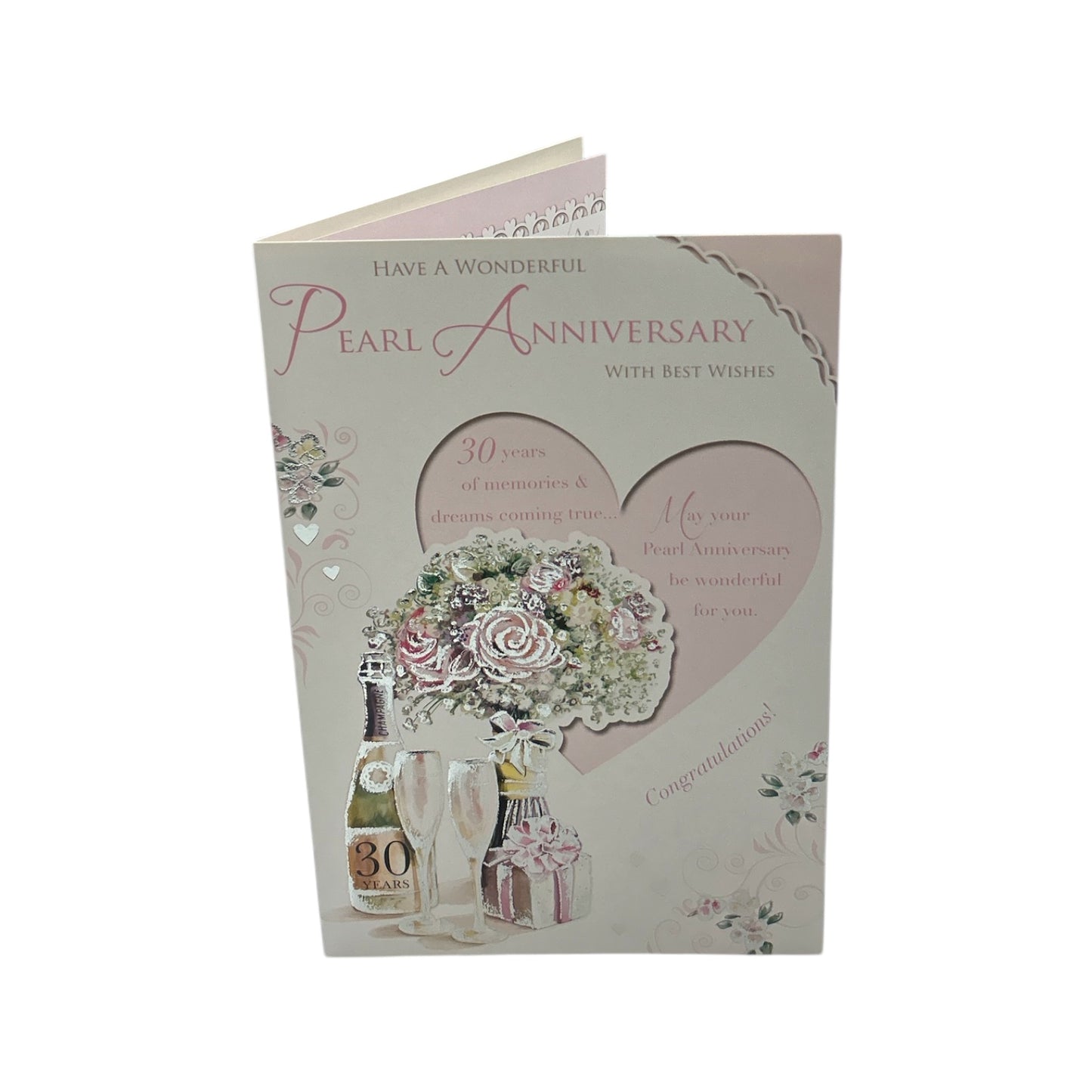 Wonderful Pearl Anniversary Traditional Celebrity Style Congratulations Card