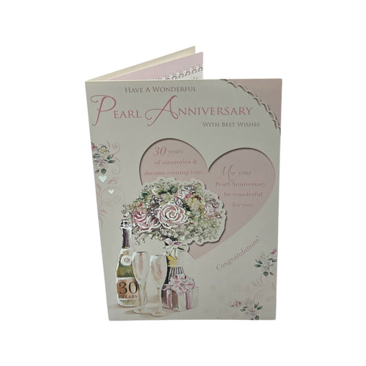 Wonderful Pearl Anniversary Traditional Celebrity Style Congratulations Card