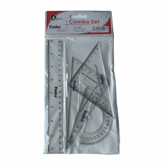 4 Piece Stationery Ruler Combo Set