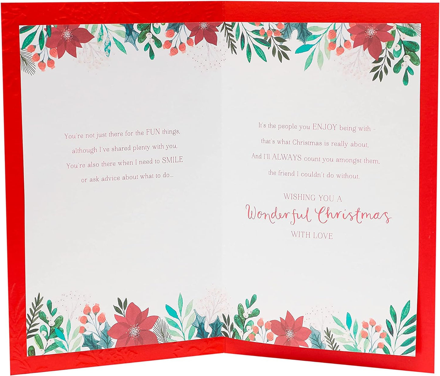 Christmas Card for Friend Heartfelt Design and Verse (Pack of 6)