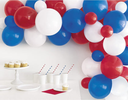 Pack of 40 Red, White & Blue Latex Balloons Arch Kit