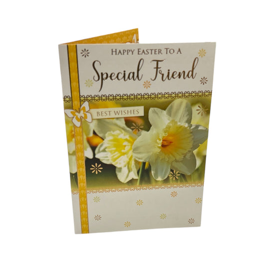 To Special Friend White Daffodil Flowers Design Easter Card