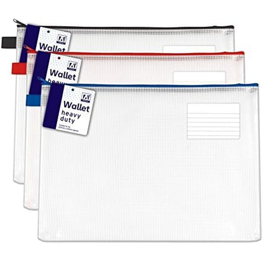 335 x 235 mm Heavy Duty Zip Enclosure Document Wallet