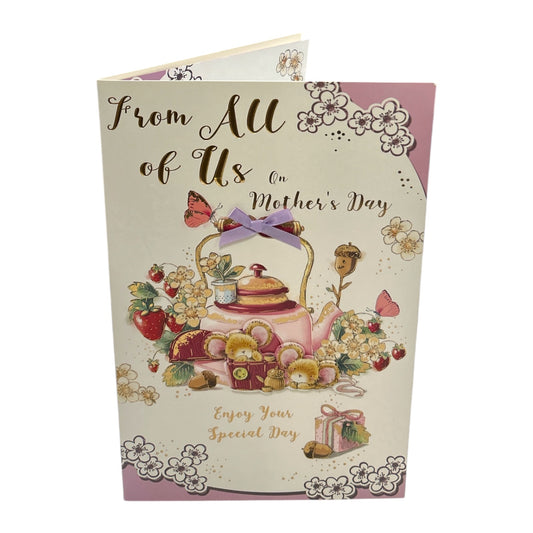 From All Of Us Mice And Teapot Design Mother's Day Card