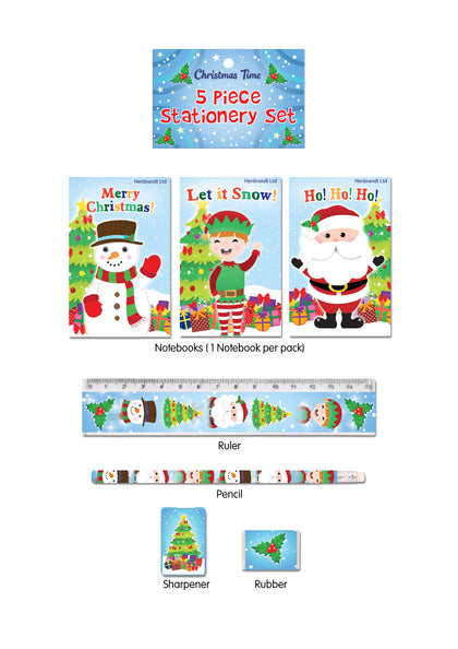 Christmas Design 5 Piece Stationery Set