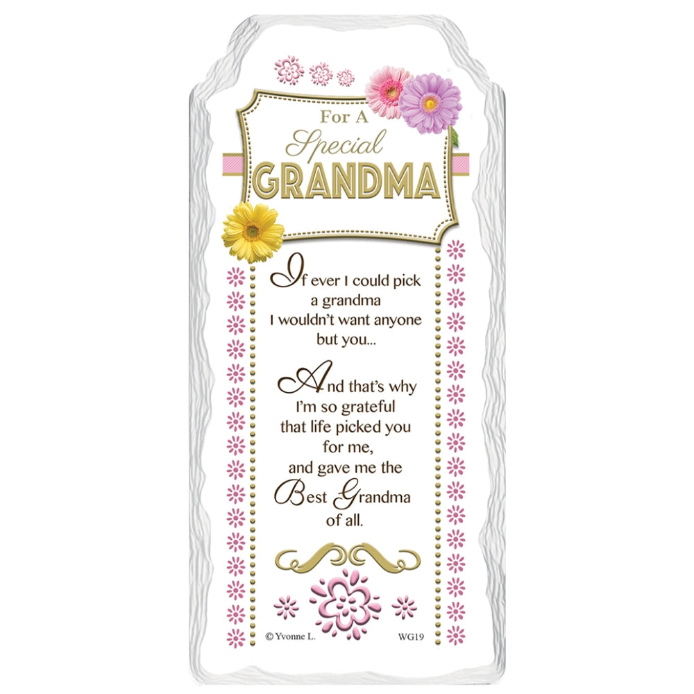 For a Special Grandma Sentimental Handcrafted Ceramic Plaque