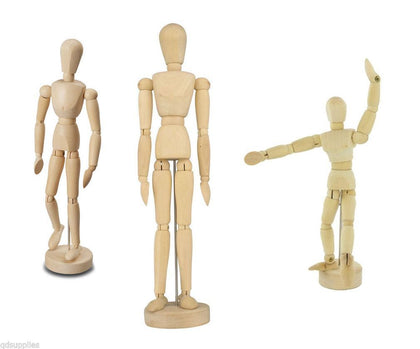 Set of 3 Assorted Sizes Wooden Human Manikins - 5.5
