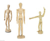 Set of 3 Assorted Sizes Wooden Human Manikins - 5.5", 8", 12"