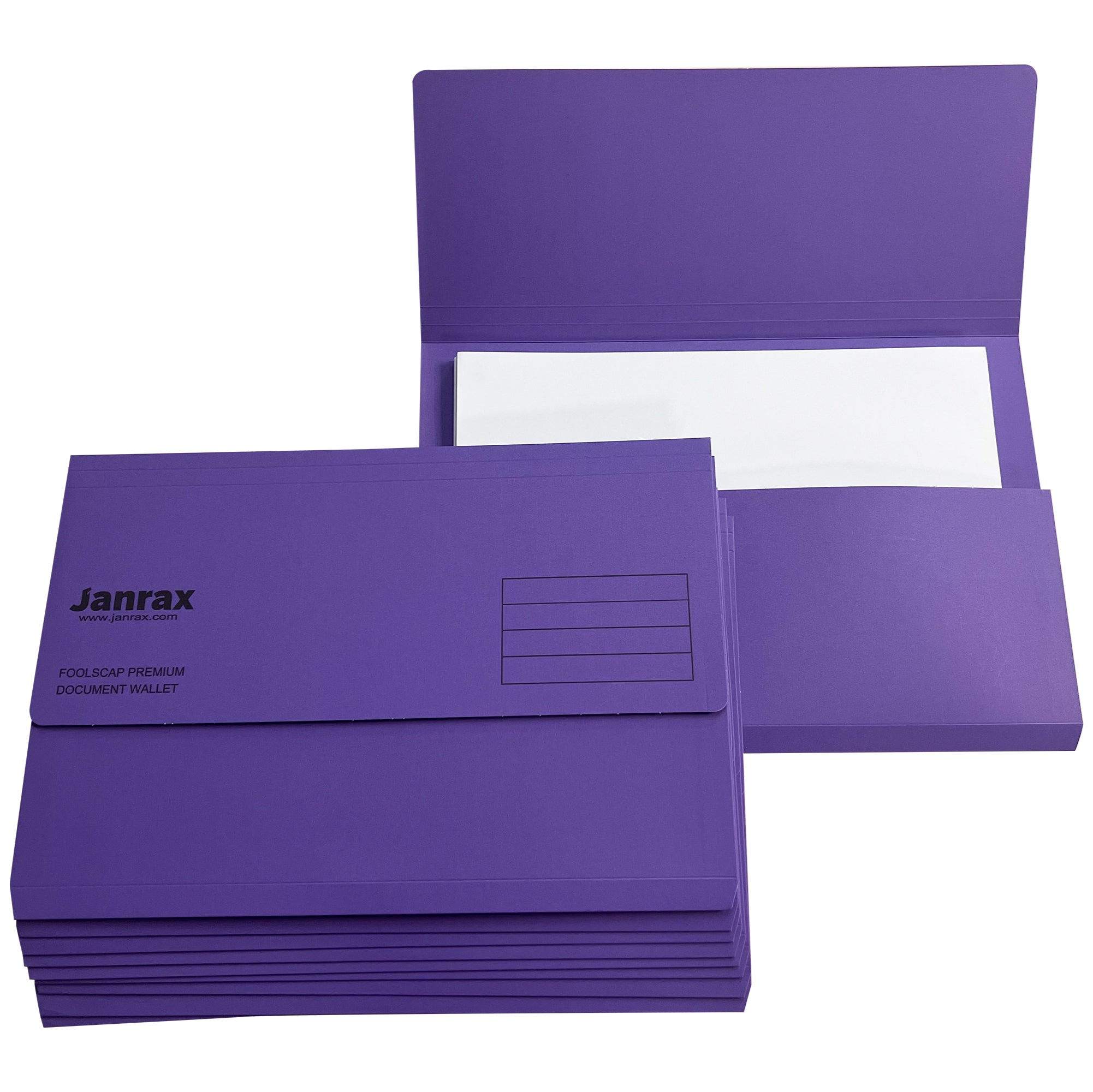 Pack of 10 Purple Card Premium Foolscap Document Wallets– Choice Wholesale