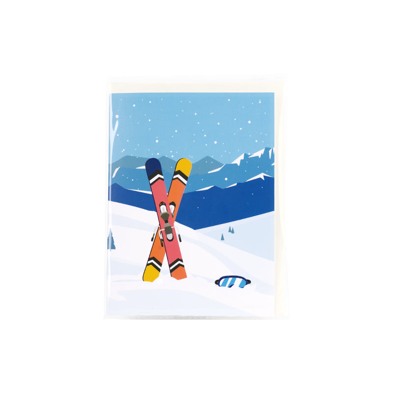 Frozen Fun Ski & Snowboard 3D Pop Up Greeting Card - Holiday Sport Christmas Birthday 