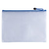 Pack of 12 A4 Blue PVC Mesh Zip Bags