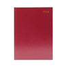 2024 A4 2 Days Per Page Burgundy Desk Diary