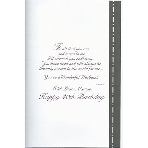 With Love To My Husband On Your 40th Birthday card