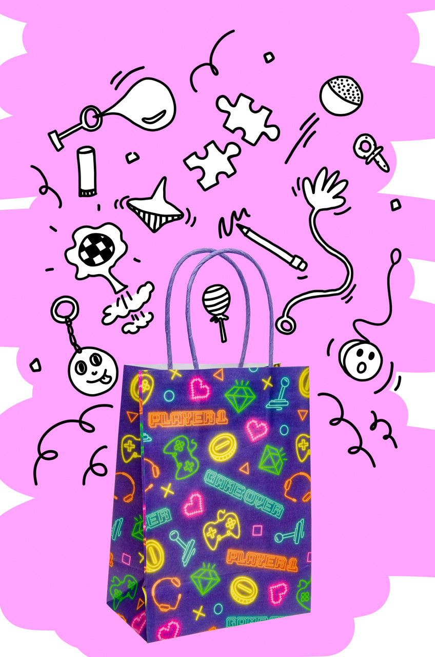 Pack of 12 Gamer Design Paper Gift Bags