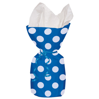 Pack of 20 Royal Blue Dots Cellophane Bags