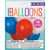 Pack of 15 Union Jack Red, White & Blue Assorted 12" Latex Balloons