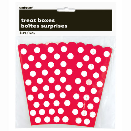 Pack of 8 Ruby Red Dots Treat Boxes
