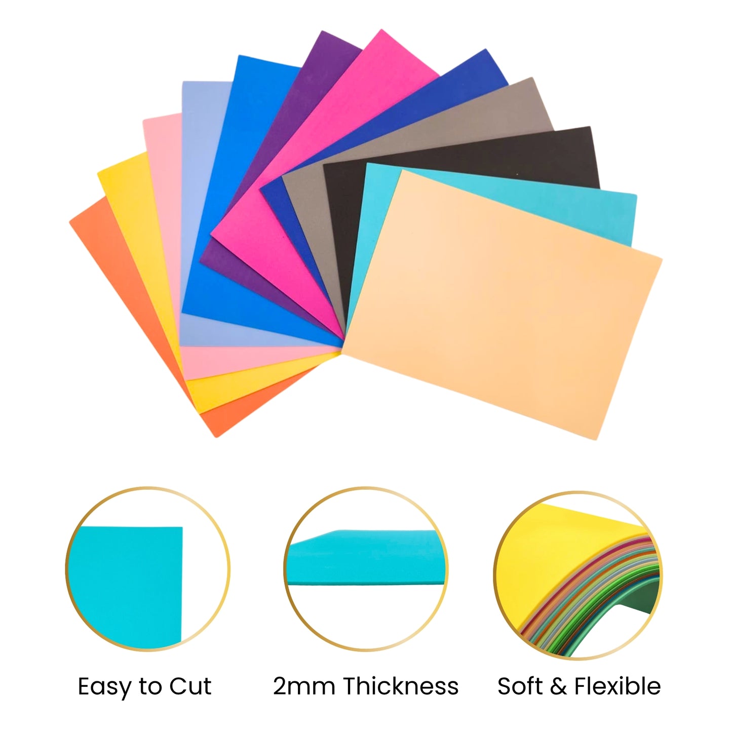 Bulk Pack of 220 A4 Assorted Coloured EVA Foam Sheets