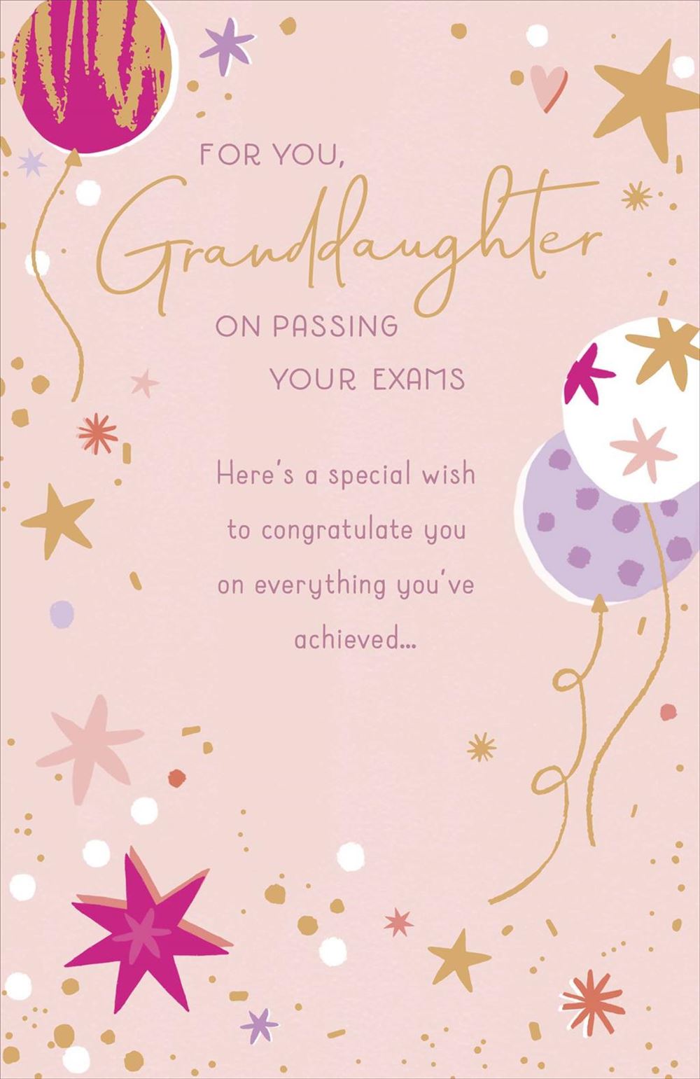 Balloons Design Granddaughter Congratulations Card for Passing Exams