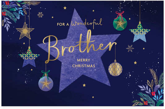 Star Design Brother Christmas Card