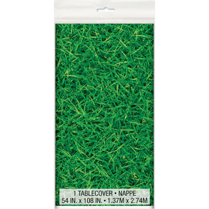 Green Grass Rectangular Plastic Table Cover, 54