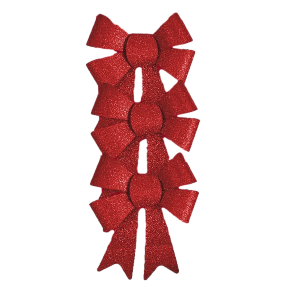 Pack of 9 Christmas Red, Gold, Silver Present Gift Bows