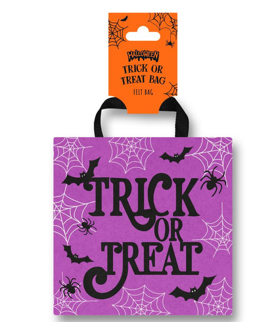 Pack of 12 Halloween Purple Trick or Treat Felt Bags