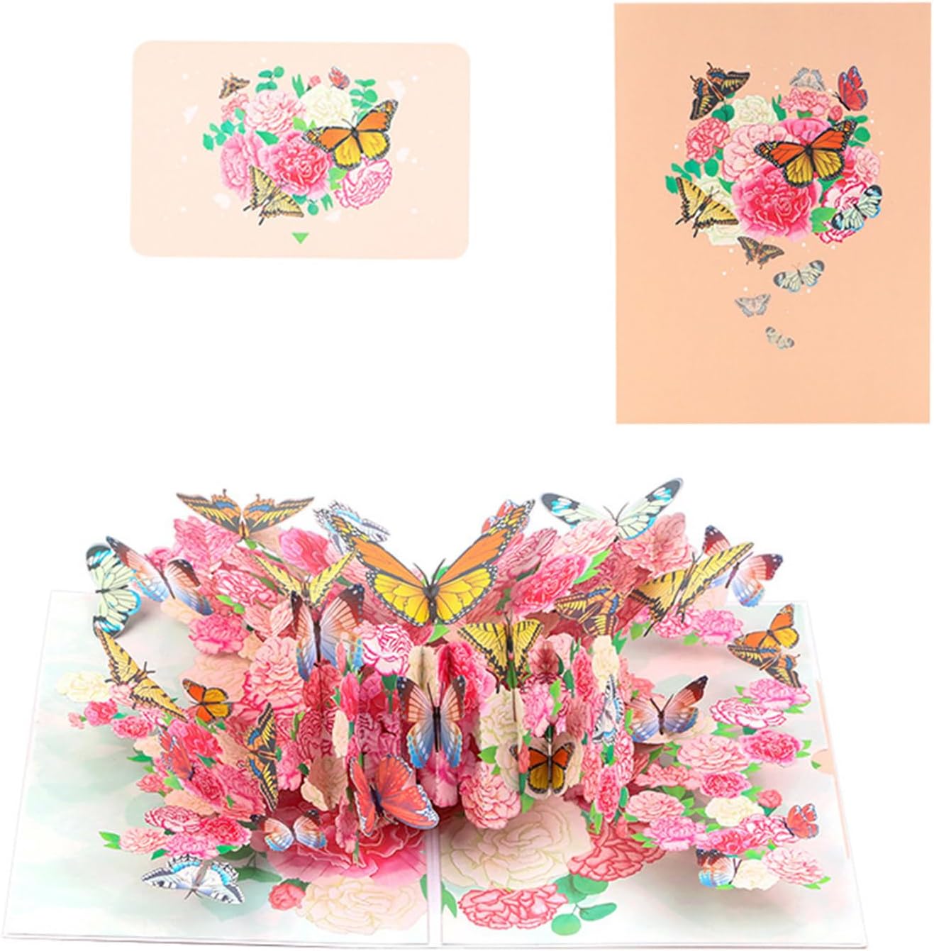 Floral Harmony Butterfly 3D Pop Up Greeting Card